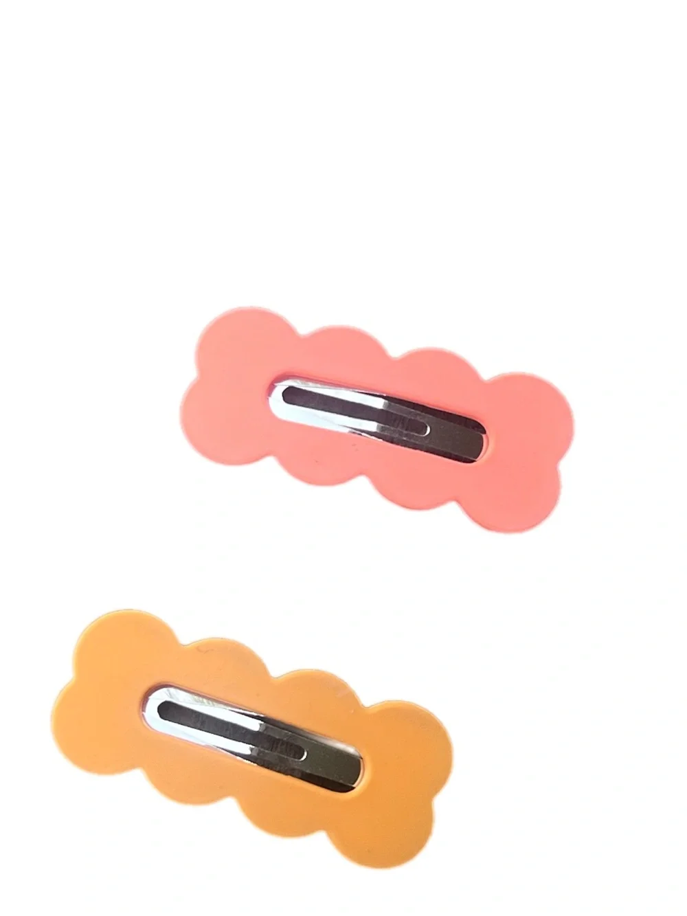 Kids Cloud-Shaped Hair Clips in peach and Orange, Yellow